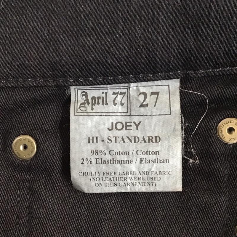 エイプリル77 APRIL77 パンツ デニム、ジーンズ デニムパンツ スリムパンツ ストレッチパンツ ジーンズ 27インチ 無地 黒 / ブラック /  メンズ USED 古着 中古 10119705