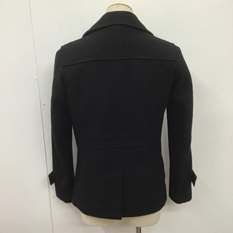 バーバリーブラックレーベル BURBERRY BLACK LABEL コート コート一般 ショートコート ピーコート アウター カラージャケット M 無地 黒 / ブラック / メンズ USED 古着 中古 10106697