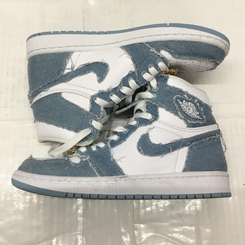 ナイキ NIKE スニーカー スニーカー DM9036-104 WMNS AIR JORDAN 1 RETRO HIGH OG 24.5cm 24.5cm ロゴ、文字 白 / ホワイト / X 水色 / ライトブルー / レディース USED 古着 中古 10106526