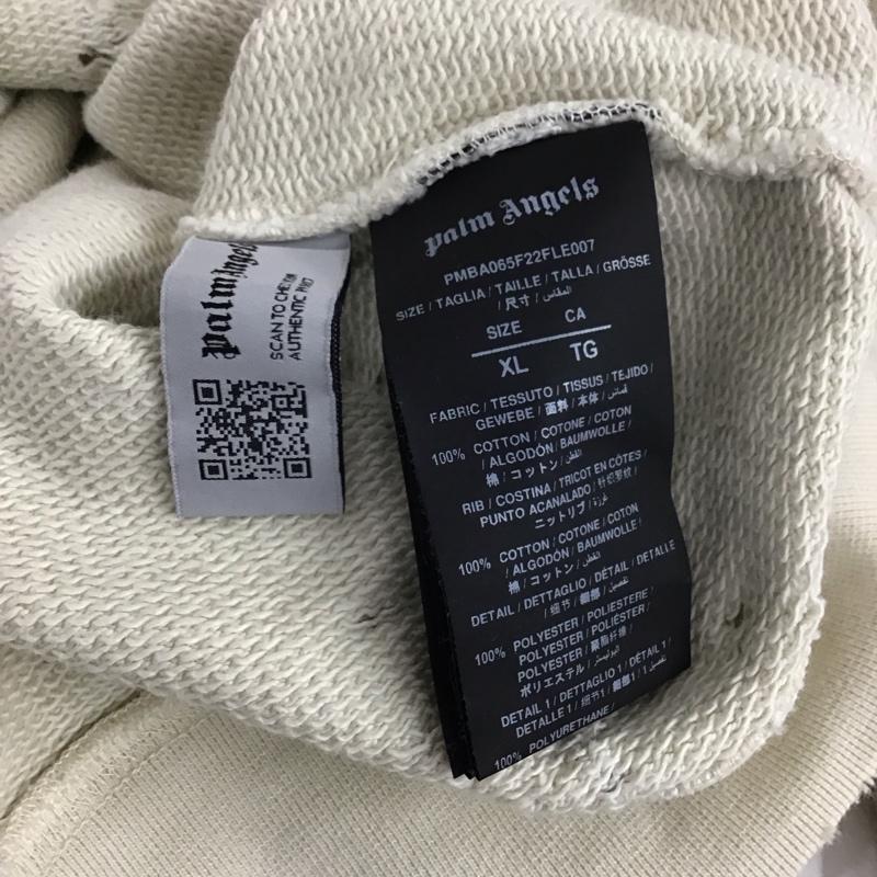 パーム・エンジェルス Palm Angels トレーナー 長袖 22AW GDGLITTEREDLOGO 長袖トレーナー スウェット XL ロゴ、文字 X ダメージ加工 ベージュ / ベージュ / メンズ USED 古着 中古 10138908