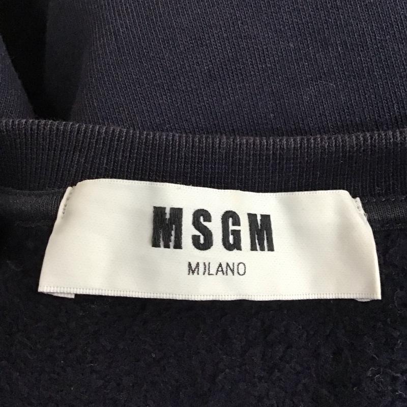 エムエスジーエム MSGM トレーナー 長袖 長袖トレーナー スウェット クルーネックカットソー M ロゴ、文字 紺 / ネイビー / メンズ USED 古着 中古 10115939
