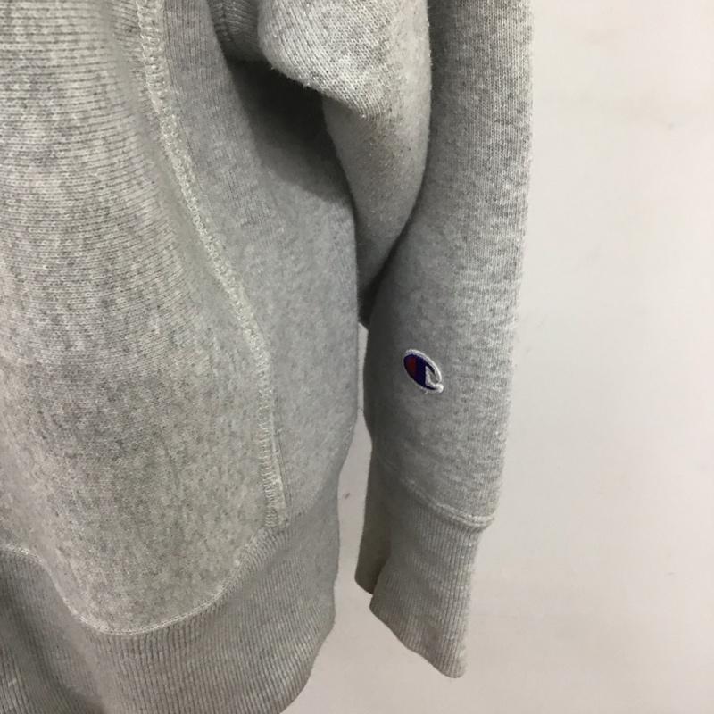チャンピオン Champion トレーナー 長袖 CWSL024 裏起毛 スウェット M ワンポイント 灰 / グレー / レディース USED 古着 中古 10107563