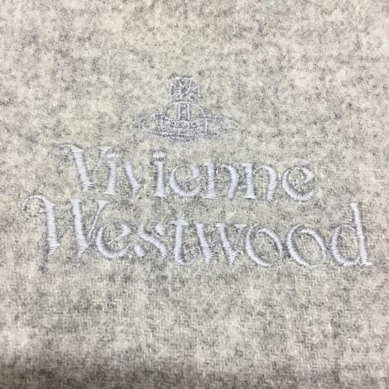 ヴィヴィアンウエストウッド Vivienne Westwood マフラー マフラー ウール フリンジ オーブ ロゴ、文字 灰 / グレー / レディース USED 古着 中古 10119928