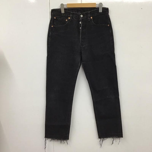 リーバイストラウスアンドコー Levi Strauss & co. パンツ デニム、ジーンズ デニムパンツ ストレートパンツ ワイドパンツ カジュアルパンツ 切りっぱなし 32インチ 無地 黒 / ブラック /  メンズ USED 古着 中古 10122769