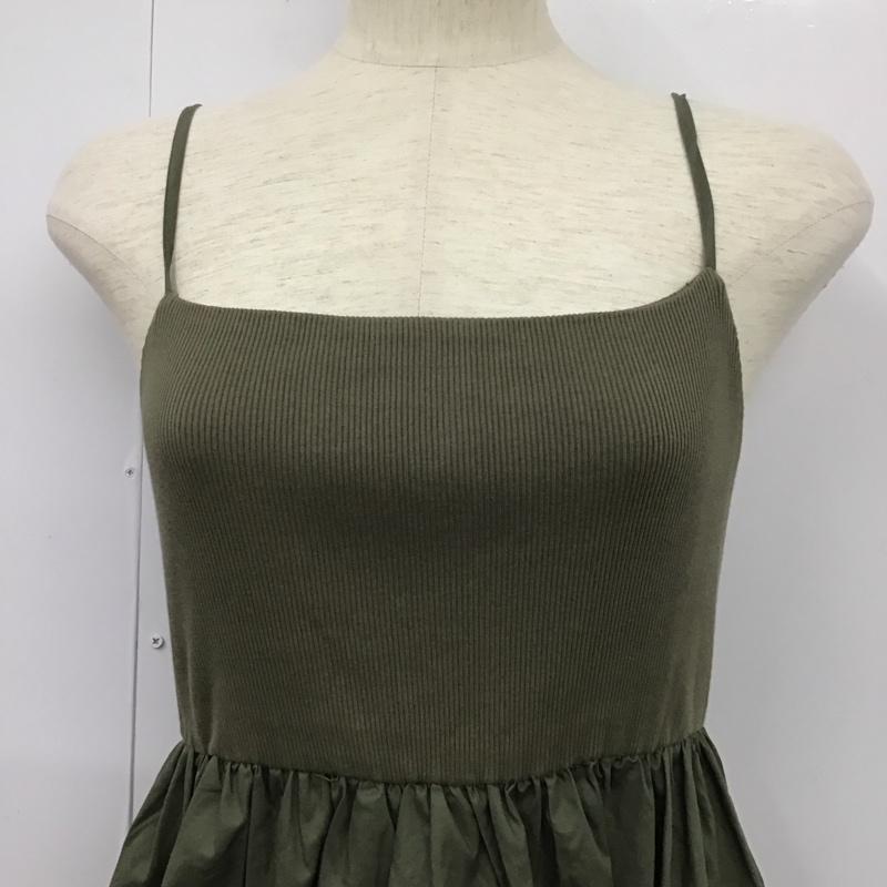 アーバンリサーチ URBAN RESEARCH ワンピース ロングスカート IT45-26B005 リブドッキングキャミワンピース FREE 無地 カーキ / カーキ /  レディース USED 古着 中古 10133459