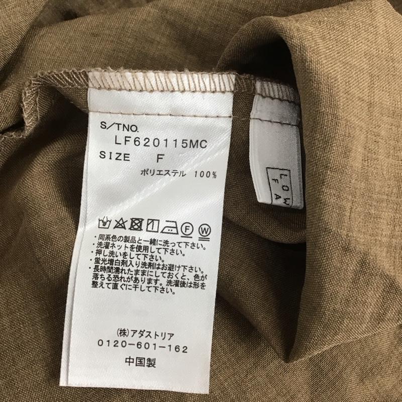 ローリーズファーム LOWRYS FARM カットソー 七分袖 LF620115MC リネンライクカシュクールブラウス FREE 無地 茶 / ブラウン /  レディース USED 古着 中古 10112943