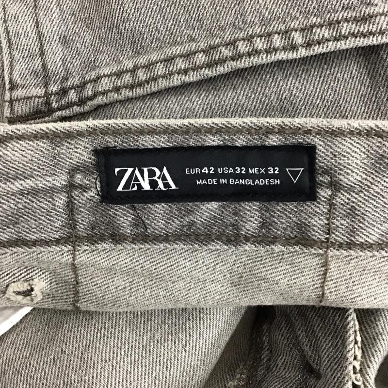 ザラ ZARA パンツ デニム、ジーンズ デニムパンツ ワイドパンツ カジュアルパンツ 42インチ 無地 灰 / グレー /  メンズ USED 古着 中古 10124883
