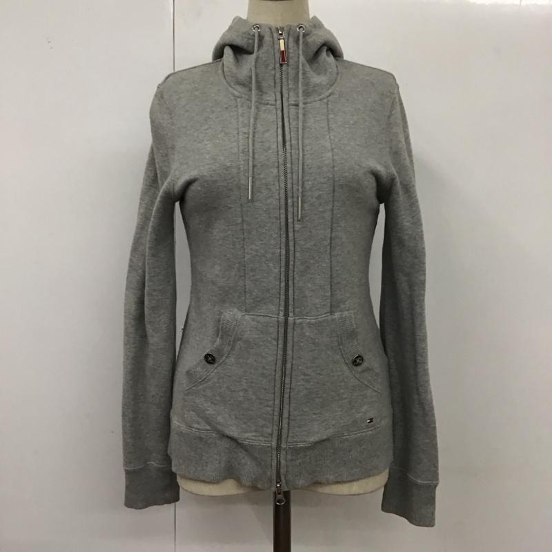 トミーヒルフィガー TOMMY HILFIGER パーカー 長袖 ジップアップパーカー 長袖パーカー フード付きパーカー 0 灰 / グレー / レディース USED 古着 中古 10119437
