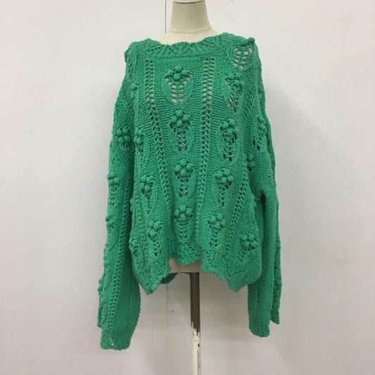 ザラ ZARA ニット、セーター 長袖 5802 103 500 L  緑 / グリーン /  レディース USED 古着 中古 10117222