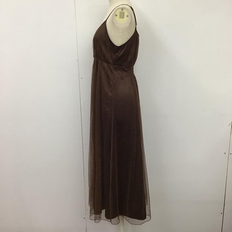 ミスティウーマン mysty woman ワンピース ロングスカート MW070126TN キャミワンピース キャミソール チュール FREE 無地 茶 / ブラウン / レディース USED 古着 中古 10116766