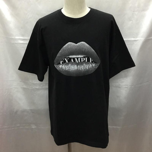 イグザンプル EXAMPLE Tシャツ 半袖 半袖カットソー プリントTシャツ クルーネックカットソー L プリント 黒 / ブラック /  メンズ USED 古着 中古 10108721