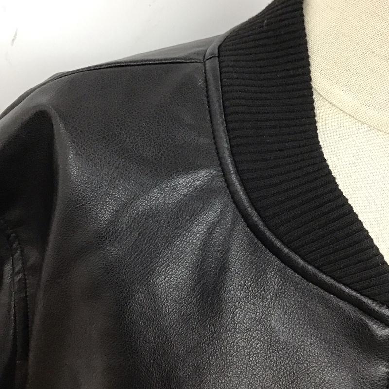 ザラ ZARA ジャケット、上着 ジャンパー、ブルゾン ジップアップジャケット フェイクレザー アウター M 無地 黒 / ブラック / レディース USED 古着 中古 10118523