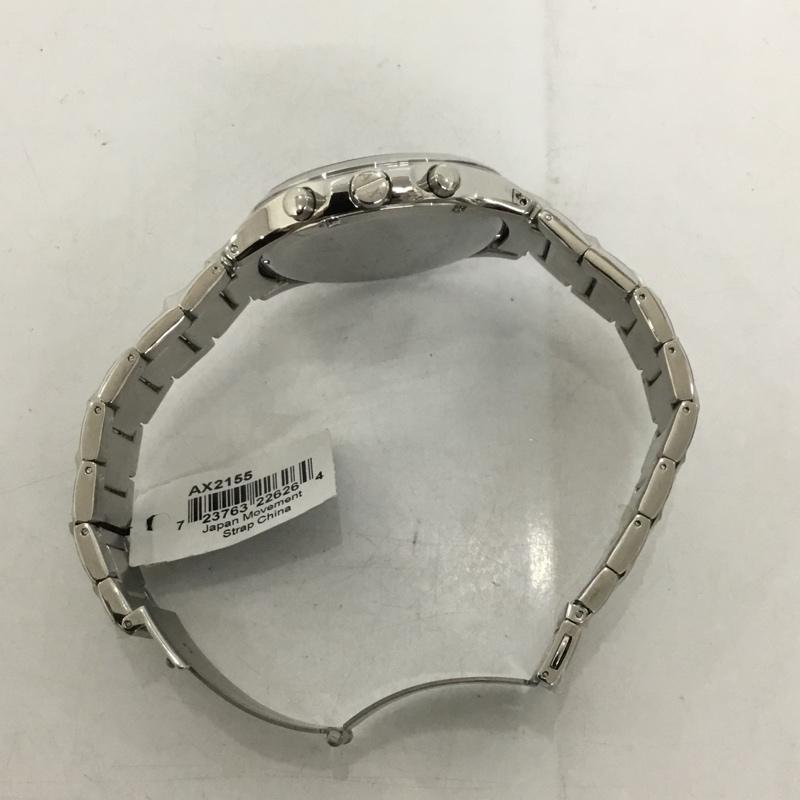 アルマーニエクスチェンジ A/X ARMANIEXCHANGE 腕時計 アナログ(クォーツ式) AX2155 ロゴ、文字 銀 / シルバー / X 紺 / ネイビー / メンズ USED 古着 中古 10129445