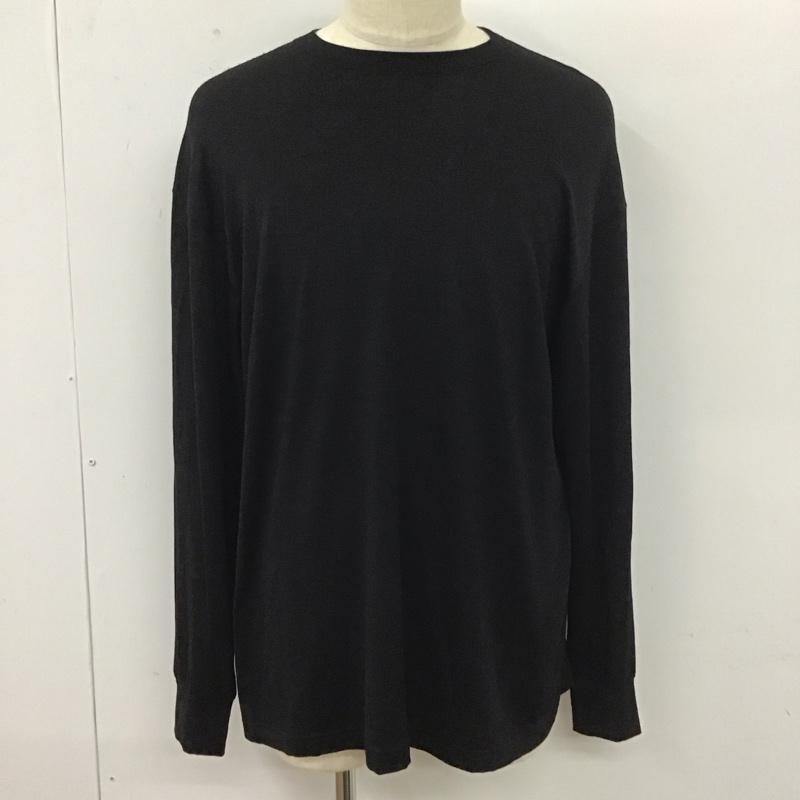 ラッピンノット WRAPINKNOT カットソー 長袖 長袖カットソー クルーネックカットソー ロングスリーブカットソー 3 無地 黒 / ブラック /  メンズ USED 古着 中古 10112824