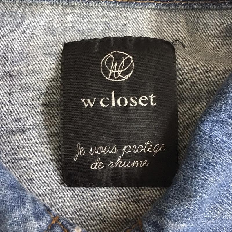 ダブルクローゼット w closet ジャケット、上着 ジャケット、ブレザー デニムジャケット ダメージ FREE 無地 水色 / ライトブルー / レディース USED 古着 中古 10108118