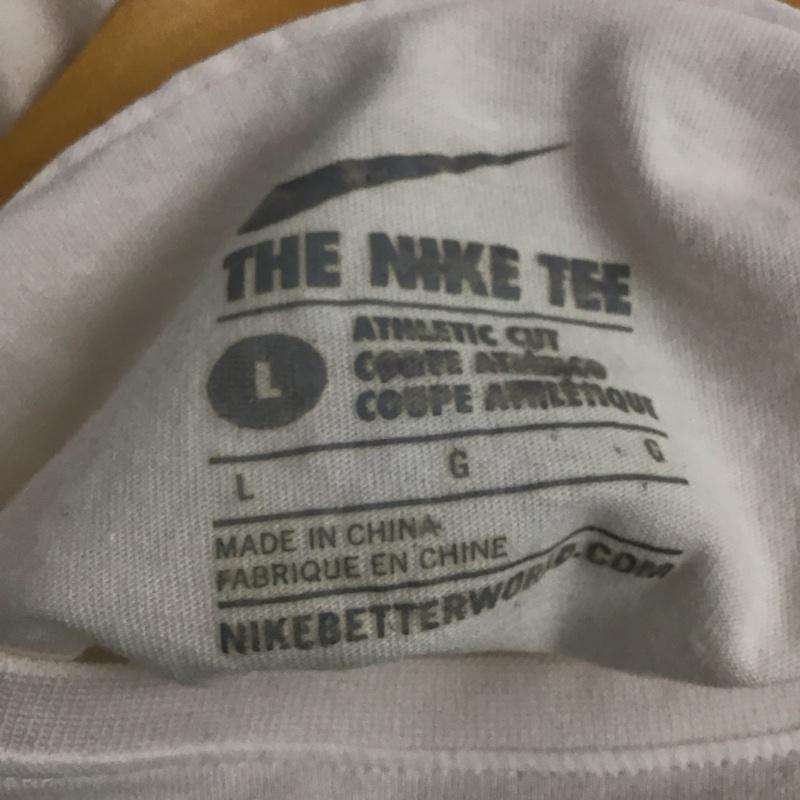 ナイキ NIKE Tシャツ 半袖 805002-410 半袖カットソー プリントTシャツ クルーネックカットソー L プリント 白 / ホワイト / メンズ USED 古着 中古 10137292