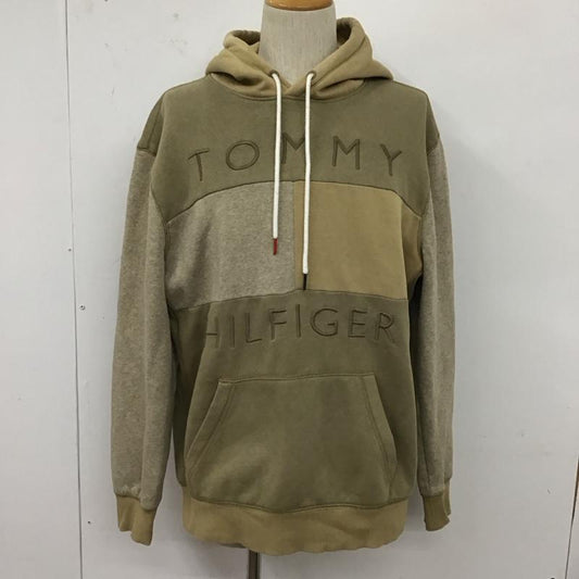 トミーヒルフィガー TOMMY HILFIGER パーカー 長袖 長袖パーカー プルオーバーパーカー スウェット XL ロゴ、文字 ベージュ / ベージュ /  メンズ USED 古着 中古 10127874
