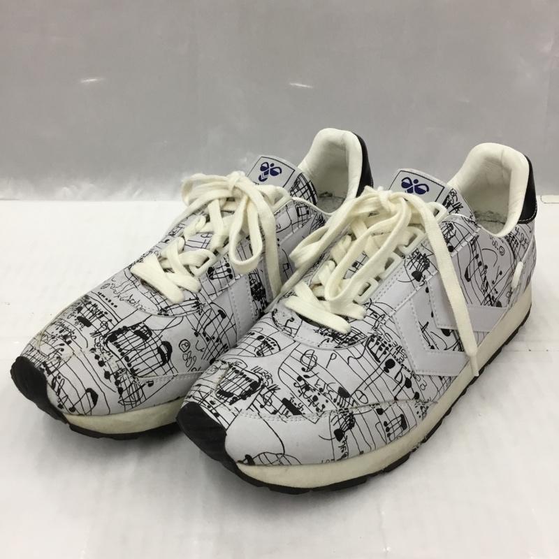 ヒュンメル hummel スニーカー スニーカー REFLEX OG MUSICNOTE 音符 6 ロゴ、文字 白 / ホワイト / X 黒 / ブラック / レディース USED 古着 中古 10105895
