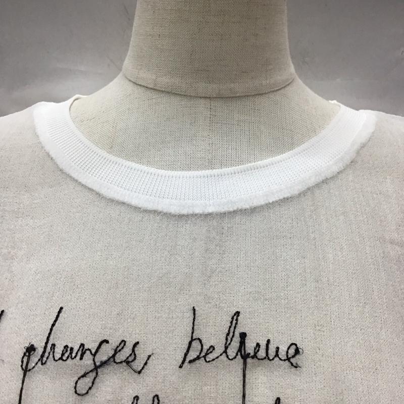 ザラ ZARA Tシャツ 半袖 5644 008 250 シアー S ロゴ、文字 白 / ホワイト / レディース USED 古着 中古 10115851