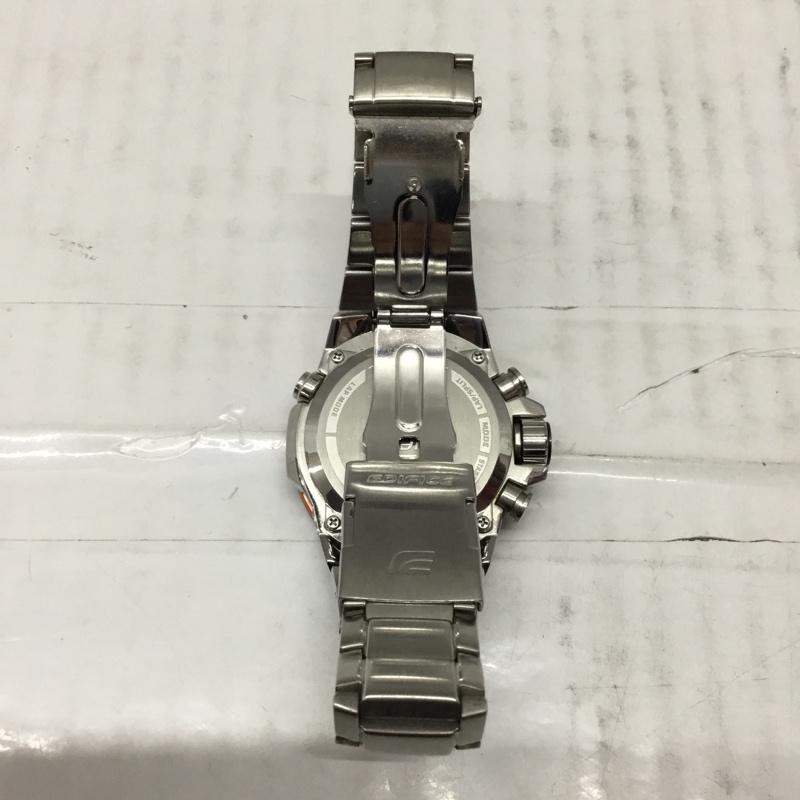 カシオ CASIO 腕時計 アナログ(クォーツ式) EQW-A1000 EDIFICE ソーラー電波 箱有 ロゴ、文字 銀 / シルバー / X 黒 / ブラック / メンズ USED 古着 中古 10106514