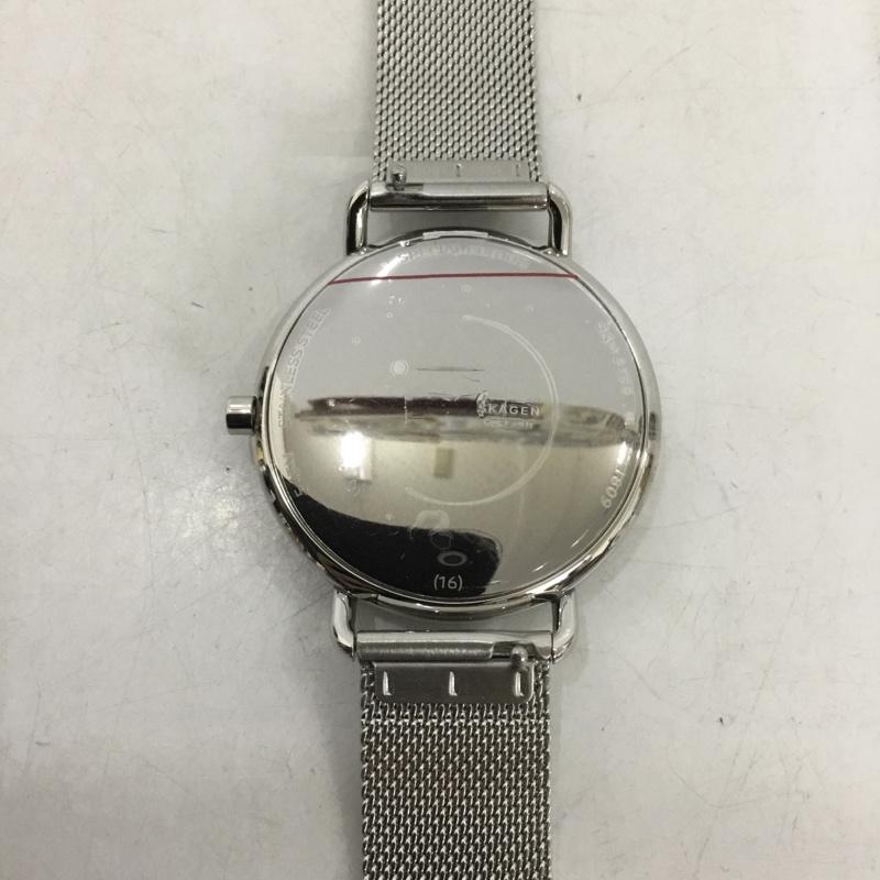 スカーゲン SKAGEN 腕時計 アナログ(クォーツ式) SKW2738 ロゴ、文字 銀 / シルバー / X 紺 / ネイビー / レディース USED 古着 中古 10134888
