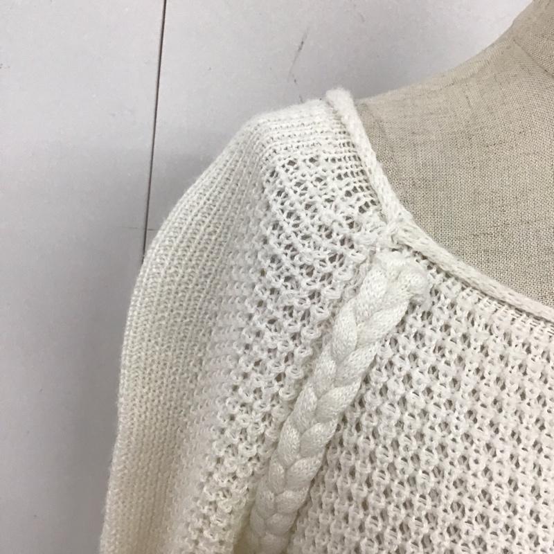 ザラ ZARA ニット、セーター 七分袖 S 無地 白 / ホワイト /  レディース USED 古着 中古 10115904