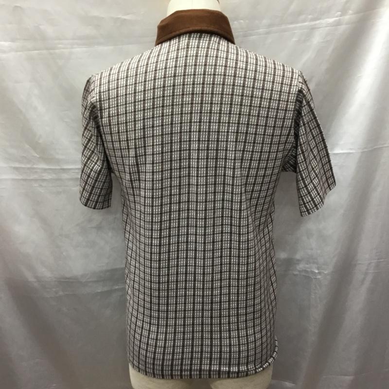 マンシングウェア Munsingwear ポロシャツ 半袖 胸ポケット ペンギン Grand Slam M 茶 / ブラウン / X 白 / ホワイト / メンズ USED 古着 中古 10115542