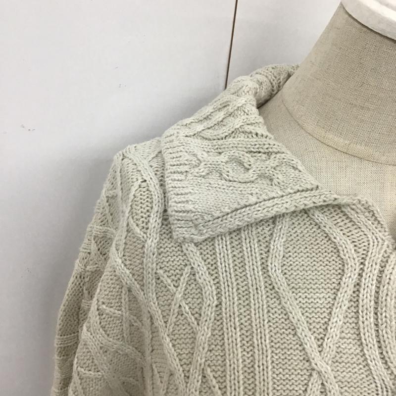 マウジー MOUSSY シャツ、ブラウス 長袖 010dss70-0490 CABLEKNITシャツ 長袖ニットカーディガン カラーニットカーディガン FREE 無地 ベージュ / ベージュ / レディース USED 古着 中古 10105647