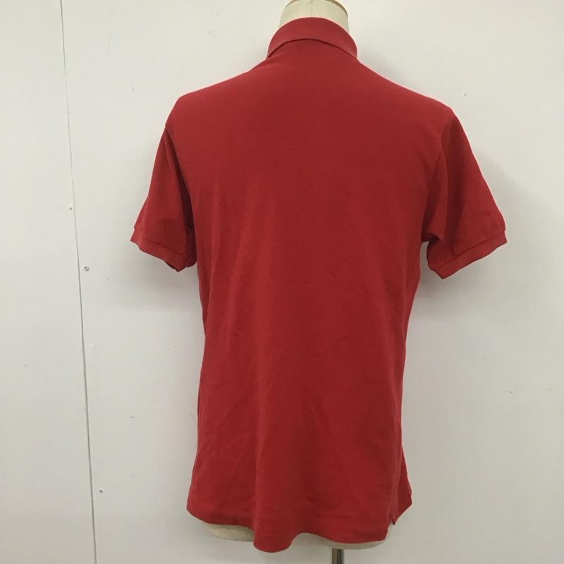 ラコステ LACOSTE ポロシャツ 半袖 半袖ポロシャツ カラーシャツ 半袖カットソー 80s フランス製 3 ロゴ、文字 赤 / レッド / メンズ USED 古着 中古 10106644