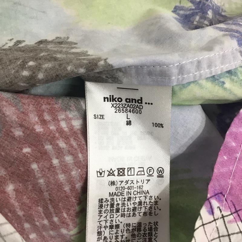 ニコアンド niko and... シャツ、ブラウス 半袖 X223ZA02AD TSUMORI CHISATO 開襟シャツ L 総柄 マルチカラー / マルチカラー / メンズ USED 古着 中古 10111561
