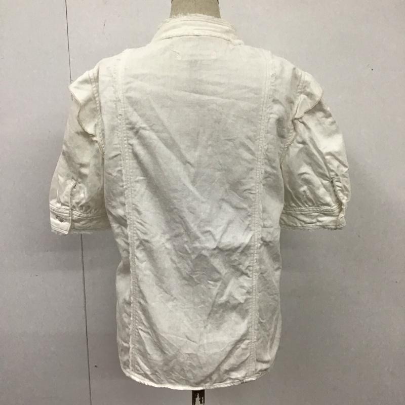 マウジー MOUSSY シャツ、ブラウス 半袖 010ES211-0820-1 デニムフリルシャツ 1 無地 白 / ホワイト / レディース USED 古着 中古 10114471