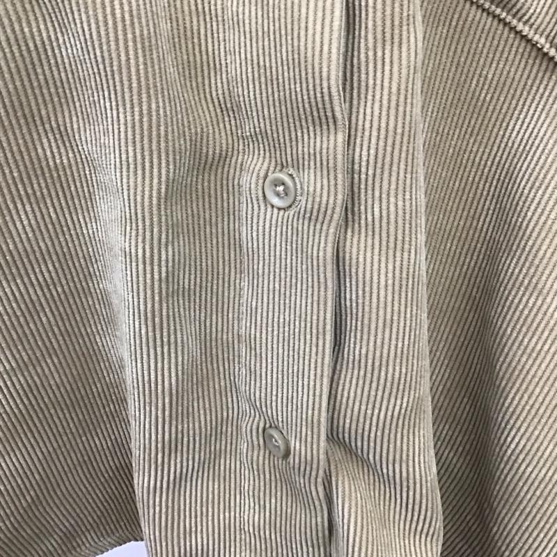 アイテムズ アーバンリサーチ ITEMS URBAN RESEARCH シャツ、ブラウス 長袖 IT16-23B001 コーデュロイ ビッグシャツ ノーカラー FREE 無地 ベージュ / ベージュ / レディース USED 古着 中古 10109417