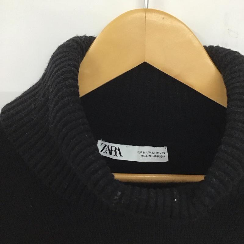 ザラ ZARA ニット、セーター 長袖 タートルネック ワイド M 無地 黒 / ブラック / レディース USED 古着 中古 10139136