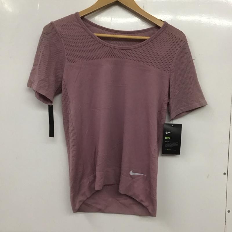 ナイキ NIKE Tシャツ 半袖 AT0579-515 DRI-FIT メッシュ タグ付き M ワンポイント 桃 / ピンク / レディース USED 古着 中古 10135604