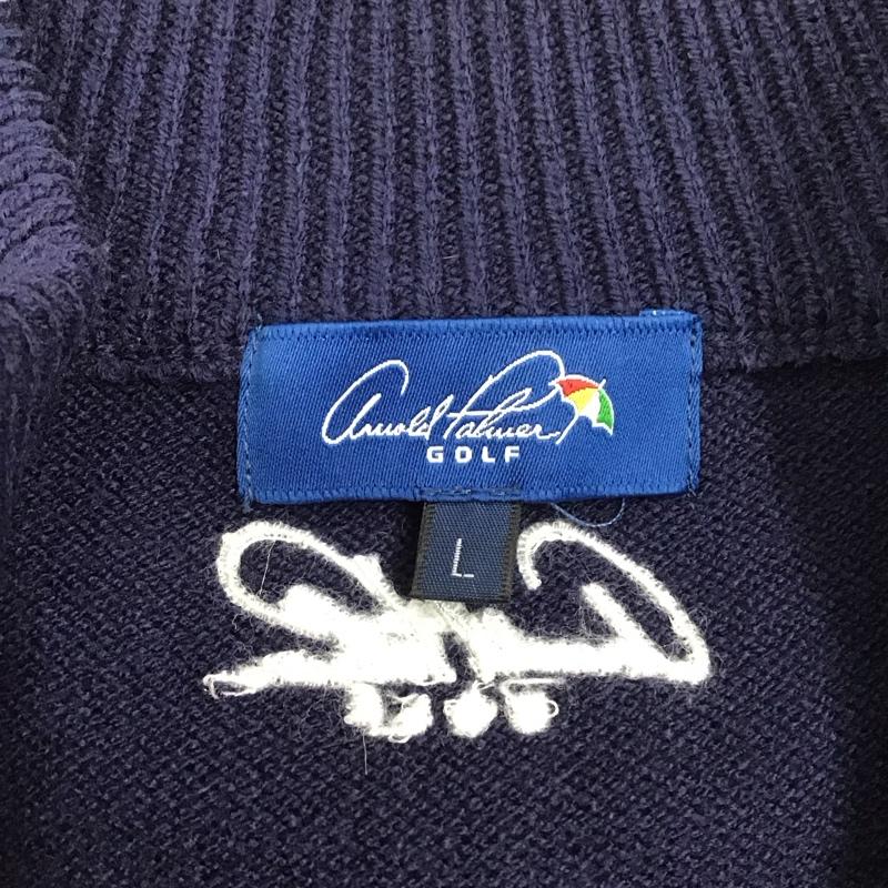 アーノルドパーマー Arnold Palmer ワンピース ひざ丈スカート AP220412L02 ゴルフウェア ニットワンピース ハーフジップ L ワンポイント 紺 / ネイビー / レディース USED 古着 中古 10112442