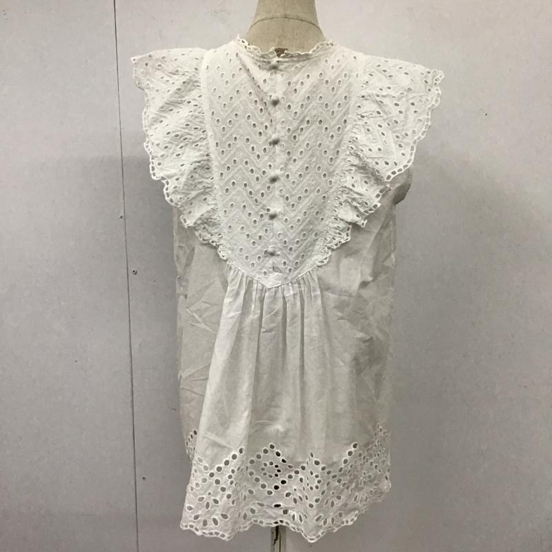 イエナ IENA シャツ、ブラウス 半袖 ノースリーブシャツ フリルシャツ ノーカラーシャツ ノースリーブカットソー M 無地 白 / ホワイト / レディース USED 古着 中古 10114908