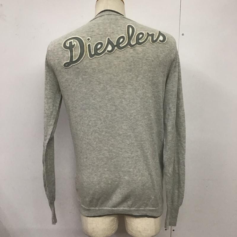 ディーゼル DIESEL ニット、セーター 長袖 長袖ニットカットソー ニット セーター Vネックニット L 無地 灰 / グレー / メンズ USED 古着 中古 10124361