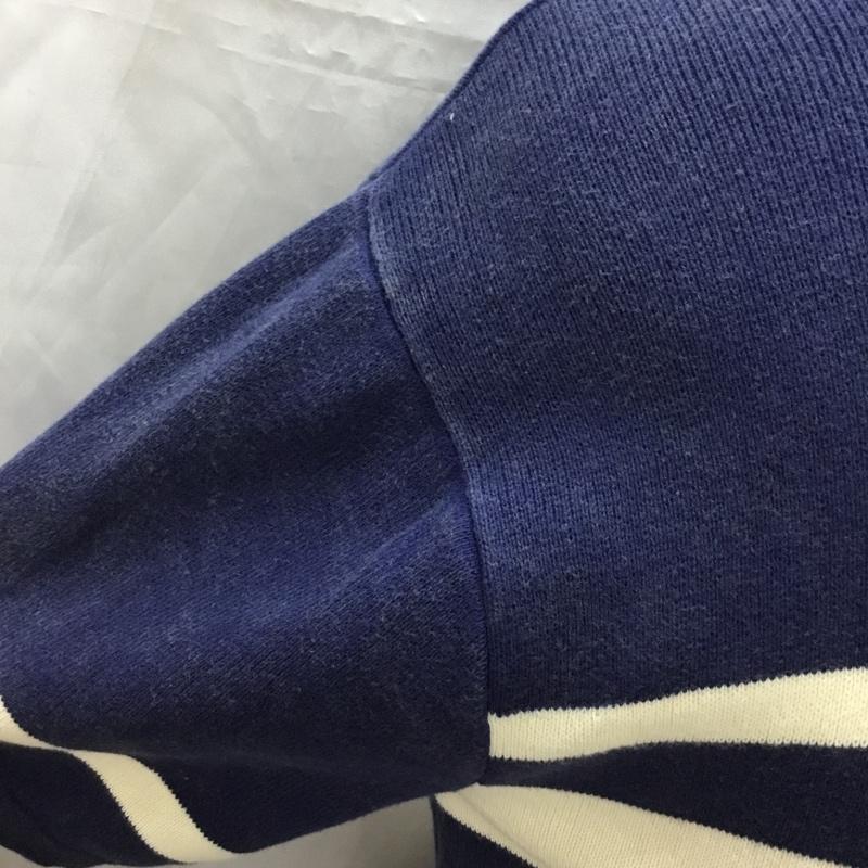 ラコステ LACOSTE ニット、セーター 半袖 半袖ニットカットソー クルーネックカットソー セーター 3 ボーダー柄 白 / ホワイト / X 紺 / ネイビー / メンズ USED 古着 中古 10111280