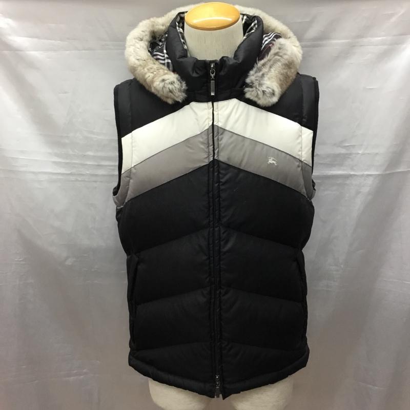 バーバリーブラックレーベル BURBERRY BLACK LABEL ベスト ベスト ダウンジャケット フード付きジャケット アウター ジップアップジャケット L ロゴ、文字 マルチカラー / マルチカラー / メンズ USED 古着 中古 10116708