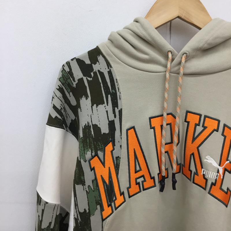 プーマ PUMA パーカー 長袖 PUMA×MARKET Relaxed Hoodie 535083-64 XL ロゴ、文字 X 刺繍 X 総柄 アイボリー / アイボリー / X 緑 / グリーン / X 橙 / オレンジ / メンズ USED 古着 中古 10136366