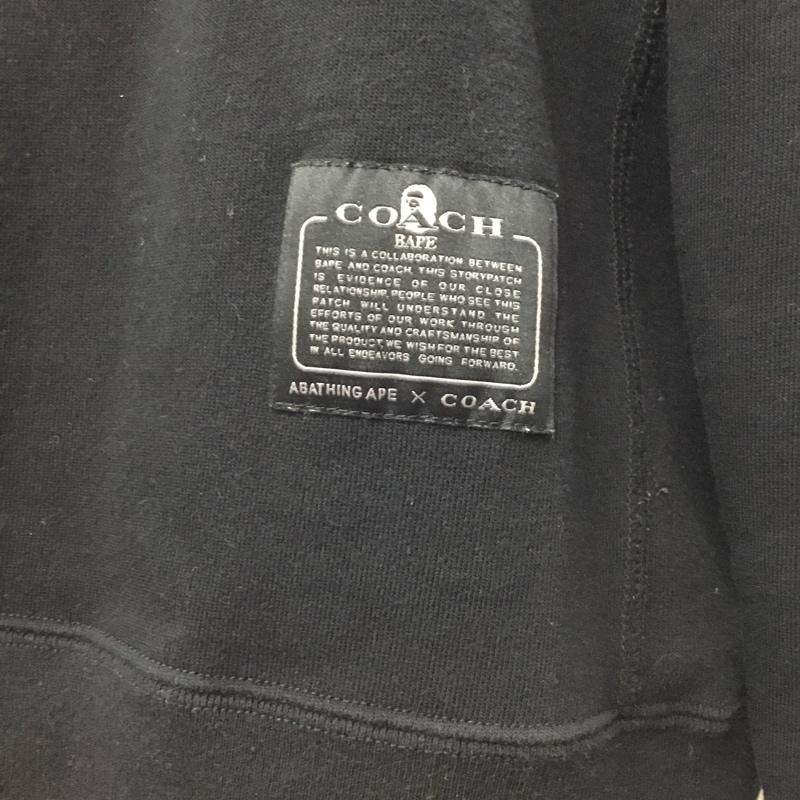 ベイプ BAPE トレーナー 長袖 001swg231902x スウェット 長袖トレーナー COACH コラボ クルーネックスウェット L ロゴ、文字 黒 / ブラック / メンズ USED 古着 中古 10109437