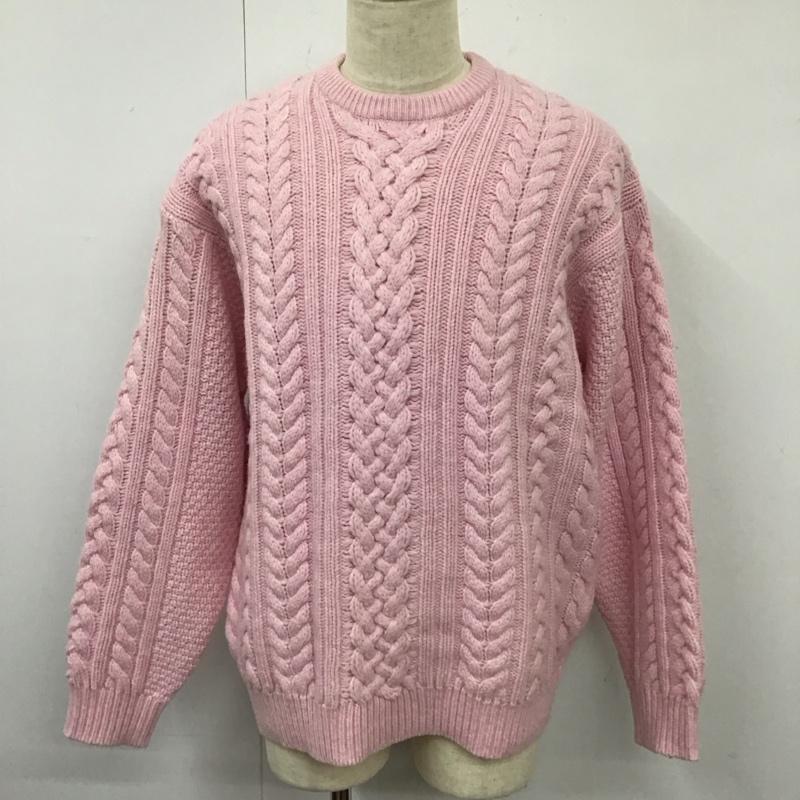 シュプリーム Supreme ニット、セーター 長袖 FW23 AppliqueCableKnitSweater 長袖ニットカットソー セーター L ロゴ、文字 桃 / ピンク / メンズ USED 古着 中古 10115370