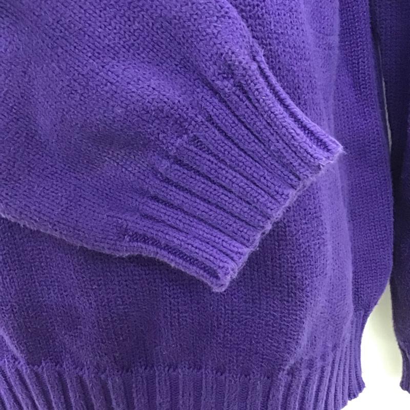 ポロバイラルフローレン Polo by RALPH LAUREN ニット、セーター 長袖 コットンニット L ワンポイント 紫 / パープル / メンズ USED 古着 中古 10114608
