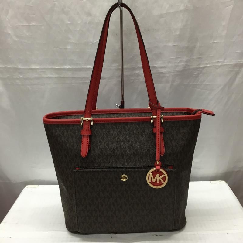 マイケルコース MICHAEL KORS トートバッグ トートバッグ 30S7GTTT8B 総柄 茶 / ブラウン / X 赤 / レッド / レディース USED 古着 中古 10117615