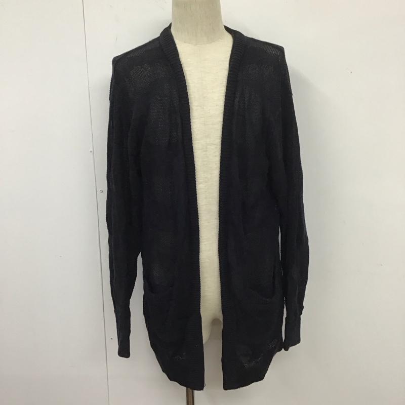 アズールバイマウジー AZUL BY MOUSSY カーディガン 長袖 長袖カーディガン 長袖カットソー ノーカラージャケット 前開カーディガン 無地 紺 / ネイビー / メンズ USED 古着 中古 10110432
