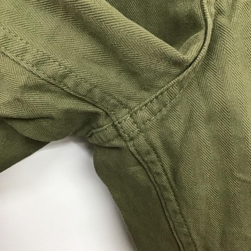 フリーホイーラーズ FREEWHEELERS パンツ ワークパンツ、ペインターパンツ USMCDEVILDOGM-1944 VintageStyleHeavyWeightYarnDyedHerringboneTwill ミリタリーパンツ 38インチ ロゴ、文字 カーキ / カーキ / メンズ USED 古着 中古 10129034