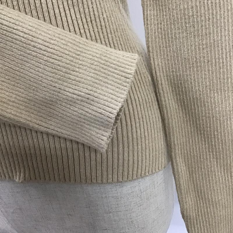 ザラ ZARA ニット、セーター 長袖 長袖ニットカットソー タイトニット セーター カラージップカットソー ファー M 無地 茶 / ブラウン /  レディース USED 古着 中古 10105645