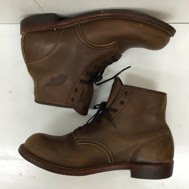 レッドウィング RED WING ブーツ ショートブーツ 100周年 8285 US:9 ロゴ、文字 茶 / ブラウン / メンズ USED 古着 中古 10136432