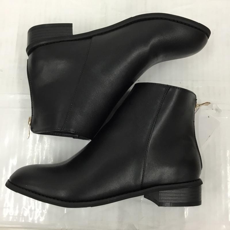 エウルキューブ eur3 ブーツ ショートブーツ OZ6KP09085 バックファスナー L 箱有 L 無地 黒 / ブラック / レディース USED 古着 中古 10105832