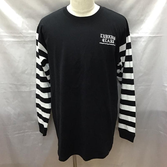 ラーキングクラス LURKING CLASS カットソー 長袖 長袖カットソー クルーネックカットソー ロングスリーブカットソー プリントTシャツ XL プリント 白 / ホワイト / X 黒 / ブラック /  メンズ USED 古着 中古 10113196